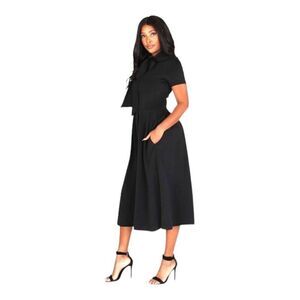 Callimoda Classic Black Midi Dress Sz M